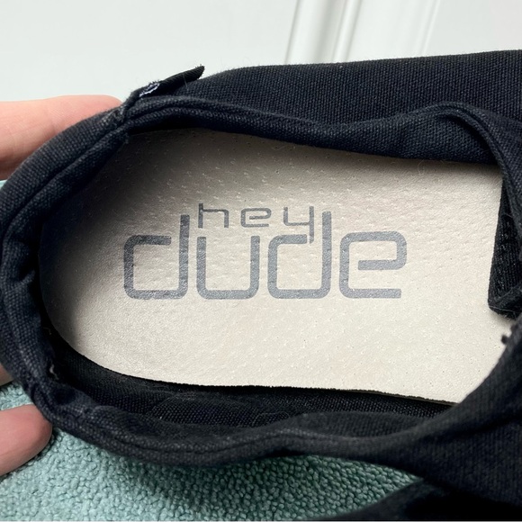 Hey Dude Black Slip On Casual Comfortable Shoes - Picture 4 of 7